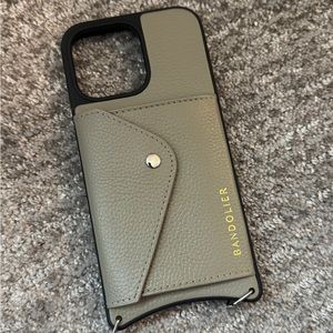 Bandolier iPhone 14 Pro Max case, Greige (Gray)